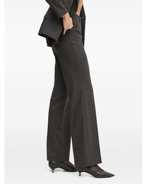 Morgan Pinstripe Trousers - Black