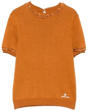 ShuShu/Tong Jersey Con Ribete De Encaje - Naranja