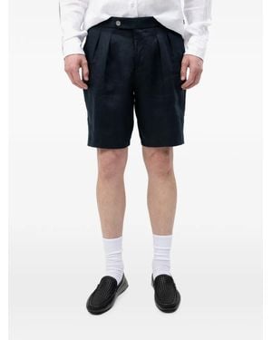 BOSS Pleated Tailored Shorts - Blue