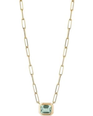 Goshwara 18Kt Manhattan Prasiolite Pendant Necklace - Metallic