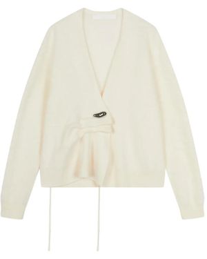 JNBY Draped V-Neck Cardigan - White