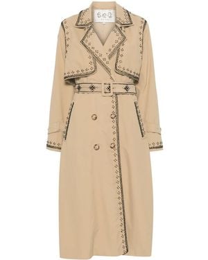 Sea Mille Trench Coat - Natural