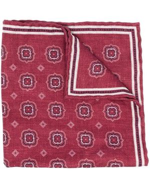Brunello Cucinelli Geometric-Print Pocket-Square - Red