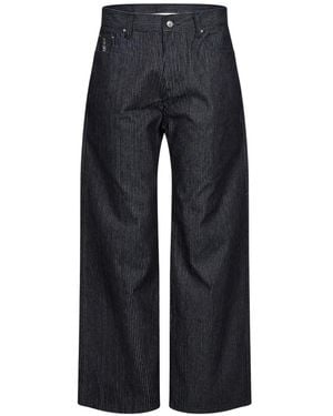 Kidsuper Pinstripe Dove-Patch Jeans - Blue