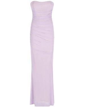 retroféte Ruched-Strapless Dress - Purple