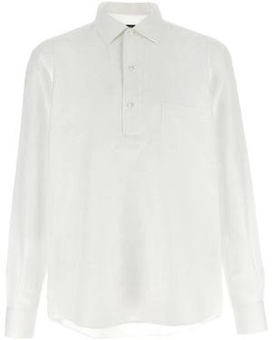 ZEGNA Langärmeliges Poloshirt - Weiß