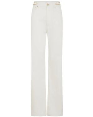 Rabanne Paillette-Embellished Flared Jeans - White