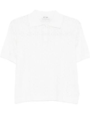 Soft Goat Poloshirt aus Pointelle - Weiß
