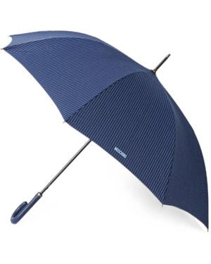 Moschino Pinstripe-Print Umbrella - Blue