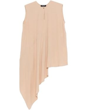 Fabiana Filippi Asymmetric Hem Sleeveless Top - Natural