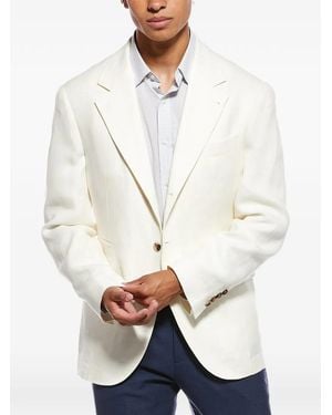 Brunello Cucinelli Notch-Lapel Tailored Blazer - White