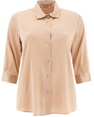 F.it Button-Front Silk Shirt - Natural