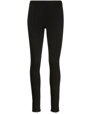 Calvin Klein Logo-Embroidered Cuff-Zip Leggings - Black