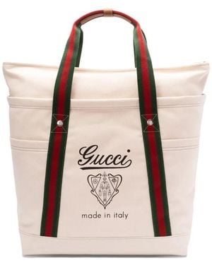 Gucci Large Printed Canvas Tote Bag - Pink