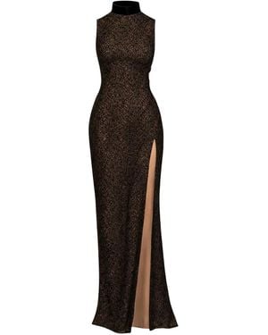 Lethicia Bronstein High-Neck Sleeveless Dress - Black