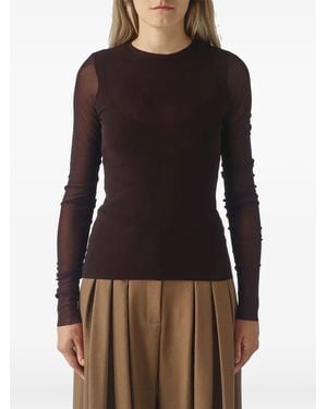 MEIMEIJ Sheer-Panel Long-Sleeve T-Shirt - Black