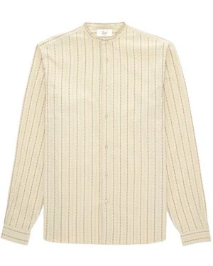 Fortela Prequel Stand-Up Collar Striped Shirt - Natural