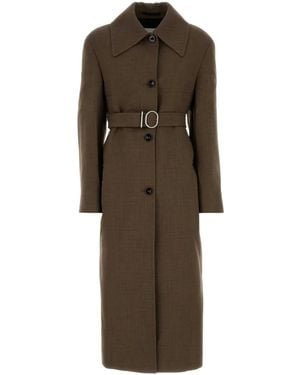 Jil Sander Abrigo con cinturón - Marrón