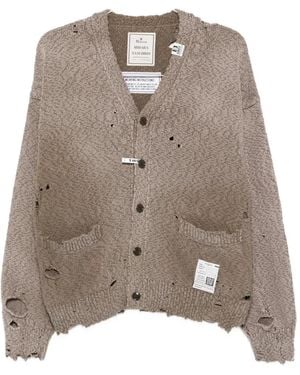 Maison Mihara Yasuhiro Distressed Pocket Cardigan - Brown