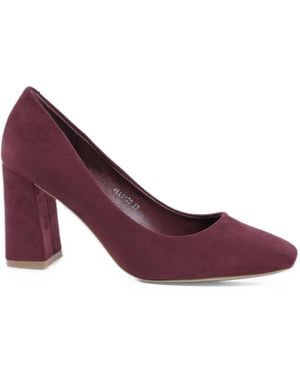 19V69 Italia by Versace Suede-Effect Block-Heel Court Shoes - Purple