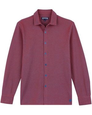 Vilebrequin Calandre Turtle-Embroidered Piqué Shirt - Purple