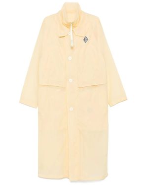 Lacoste Rubberised-Logo Parka Coat - Natural