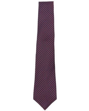 Kiton Geometric-Pattern Tie - Purple