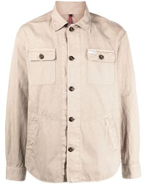 Fay Button-Down Shirt Jacket - Natural