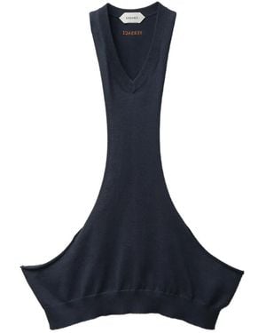 Versace Cotton-Cashmere Knit Tank Top - Blue