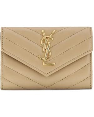 Saint Laurent Mini Envelope Wallet - Natural