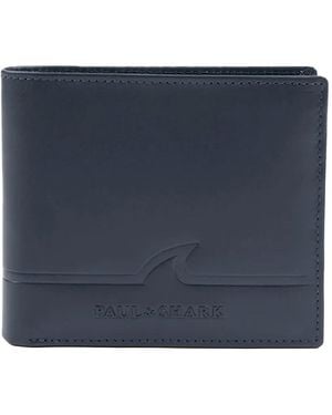 Paul & Shark Logo-Debossed Leather Wallet - Blue