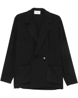 MARSĒM Double-Breasted Notched-Lapel Blazer - Black