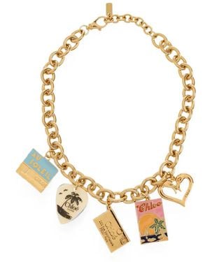 Chloé Postcards Charm-Embellished Necklace - Metallic