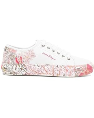 Ferragamo Floral Print Sneaker - Pink