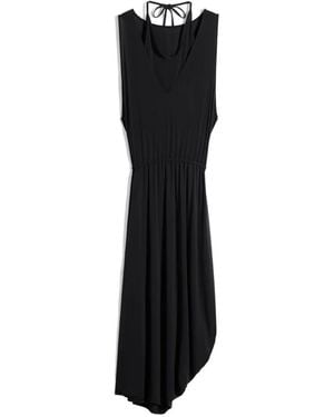 Lemaire Draped Double Layer Midi Dress - Black