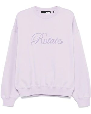 ROTATE BIRGER CHRISTENSEN Felpa Oversize Lilla Con Ricamo - Pink