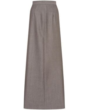 Alberta Ferretti Gonna Midi A Quadri - Grigio