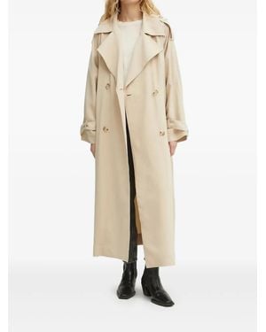 BOSS Belted Double-Breasted Trench Coat - Natural