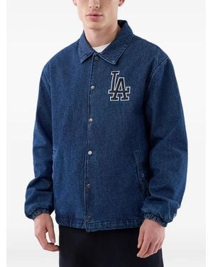 KTZ La Dodgers Mlb Logo-Patch Denim Jacket - Blue