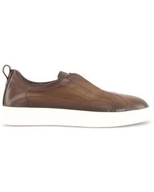 Santoni Cleanic Slip-On-Sneakers - Braun