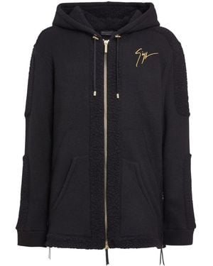 Giuseppe Zanotti Lr-26 Zip-Front Shearling-Trim Jacket - Black