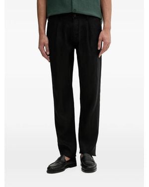Marc O' Polo Pleated Straight-Leg Trousers - Black