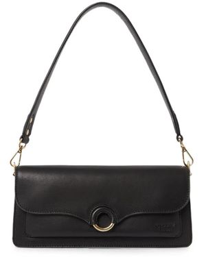 Osprey Marlow Ring-Detail Leather Shoulder Bag - Black