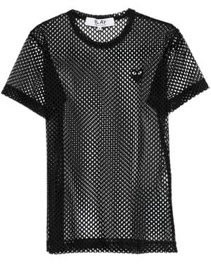 COMME DES GARÇONS PLAY Tshirt Mesh Large Emblem - Black