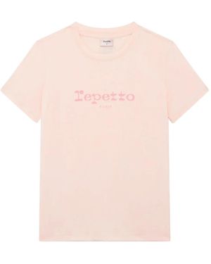 Repetto Logo-Print Cotton T-Shirt - Pink