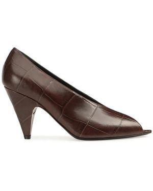 Sergio Rossi Beak Croc-Effect Pumps - Brown