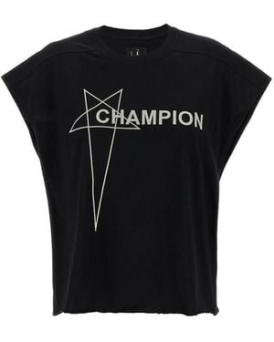 Rick Owens X Champion Logo-Print T-Shirt - Black