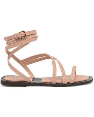 Pollini Wrap-Around Ankle-Strap Sandals - Pink