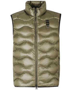 Blauer Danny Wave-Quilted Gilet - Green