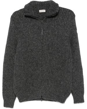 Moncler Ribbed Zip-Up Cardigan - Black